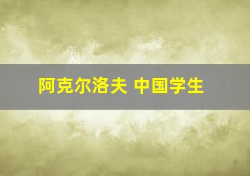 阿克尔洛夫 中国学生